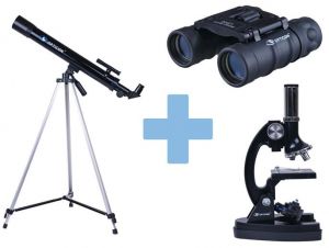 Zestaw Edukacyjny: Teleskop Astronomiczny OPTICON + Mikroskop + Lornetka + DVD + Mapy + Książka...