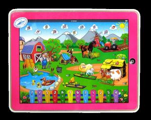 Dotykowy Tablet Edukacyjny Interaktywny Y-PAD Dla Dzieci - FARMA (RÓŻOWY)).