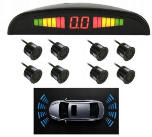 Czujniki Cofania Parkowania (przód i tył): 8-Sensorów (czarne) + Wyświetlacz Ledowo Dźwiękowy.