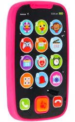 Zabawka - Edukacyjny Interaktywny Telefon Komórkowy GSM / SmartPhone - Różowy.