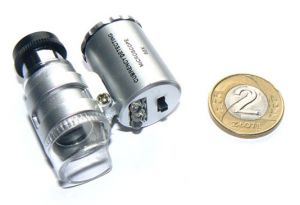 Kieszonkowy Mikroskop Lupa (powiększenie 60x!!) + Podświetlenie + Ultrafiolet UV + Pokrowiec.