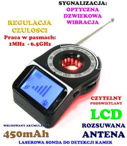 Laserowy Wykrywacz Podsłuchów, Kamer, Podsłuchów GSM, Lokalizatorów GPS...