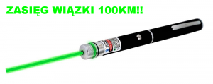 Laser Zielony – Zasięg Wiązki 100km! + Głowica Disco.