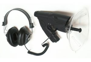 Paraboliczny Mikrofon Kierunkowy (zasięg nasłuchu do ok. 120m.) + Słuchawki + Zapis + Luneta.