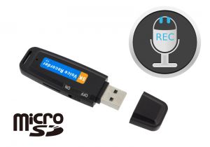 Mobilny Mikro-Dyktafon / Podsłuch Nagrywający, Ukryty w Pendrive (na mikro-karty SD).
