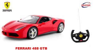 Duże Zdalnie Sterowane Ferrari 488 GTB (1:14) Firmy RASTAR + Bezprzewodowy Pilot, Licencjonowane.
