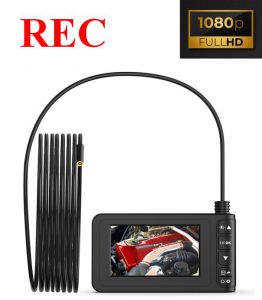 Profesjonalna Kamera Endoskopowa-Inspekcyjna FHD + Ekran LCD 4,3" + Zapis + Akcesoria Dodatkowe.