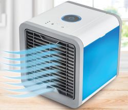 AIR COOLER - Mini Klimatyzator i Wentylator Biurkowy w Jednym (pod USB/230V) + Podświetlenie...