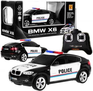 Zdalnie Sterowany RADIOWÓZ POLICYJNY BMW X6 (1:24) + Bezprzewodowy Pilot + Oświetlenie.