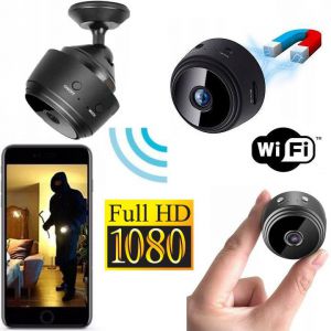 Dyskretna Dz.-Nocna Mini Kamera FULL HD WiFi/P2P (zasięg cały świat!!) + Powiadomienia + Zapis...