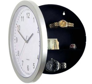 Klasyczny Zegar Ścienny - SEJF / SKRYTKA (średnica 25cm).