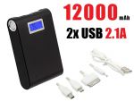 Przenośny Akumulator/Ładowarka Mobilna Power Bank 12000mAh!! + LCD + Latarka. Przenośny Akumulator/Ładowarka Mobilna Power Bank 12000mAh!! + LCD + Latarka.