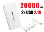 Przenośny MEGA Akumulator/Ładowarka Mobilna Power Bank 20.000mAh!! + Latarka LED + 3 Porty USB... Przenośny MEGA Akumulator/Ładowarka Mobilna Power Bank 20.000mAh!! + Latarka LED + 3 Porty USB...