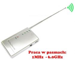 Wykrywacz Podsłuchów, Kamer, Podsłuchów GSM, Lokalizatorów GPS... RF Bug Detector + Słuchawki.