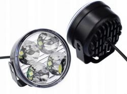 Okrągłe Halogeny LED do Jazdy Dziennej 2x4 LED DRL (2szt.), Światła Ledowe Dzienne.