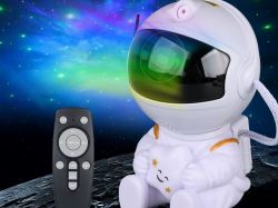 Projektor Gwiazd ASTRONAUTA, Galaktyka Lampka Nocna Niebo Laserowy Led + Pilot.