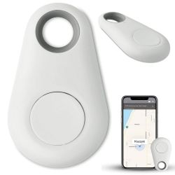Lokalizator Kluczy, Bagażu... Bluetooth, Alarm Oddalenia, Nadajnik Sygnał Dyktafon, Aplikacja, BIAŁY