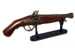 Niemiecki pistolet skałkowy z XVII w. + zapalniczka
