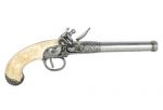 Belgijski pistolet skałkowy z XVIII w. - srebrny