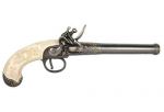 Belgijski pistolet skałkowy z XVIII w. - złoty
