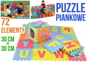 ZABAWKA: Duże Edukacyjne Puzzle Piankowe - 72 Elementy!!