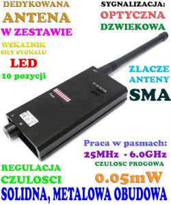 Profesjonalny Cyfrowy Wykrywacz Podsłuchów, Kamer, Podsłuch GSM, Lokalizatorów GPS...